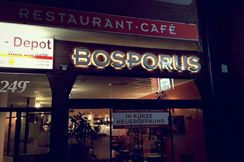 3D Buchstaben und Ladenbeschriftung für Restaurant Bosporus